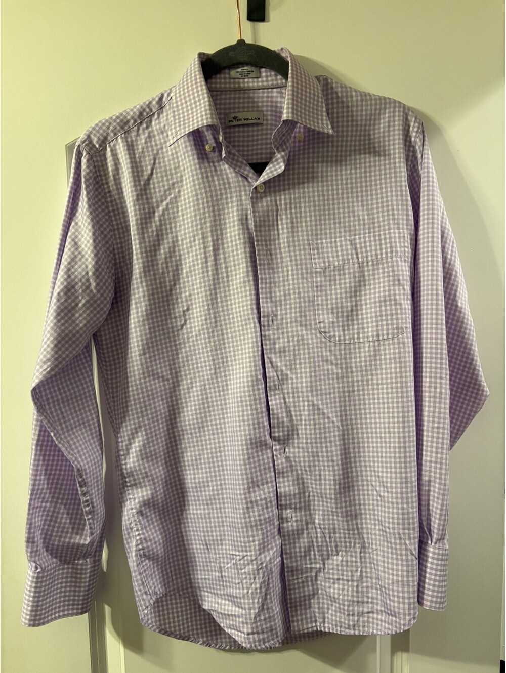 Peter Millar Shirt Mens Small Purple Whotr Button Down Winter Soft Twill